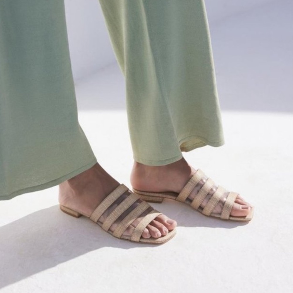 Cult Gaia Beige and Brown Sandals